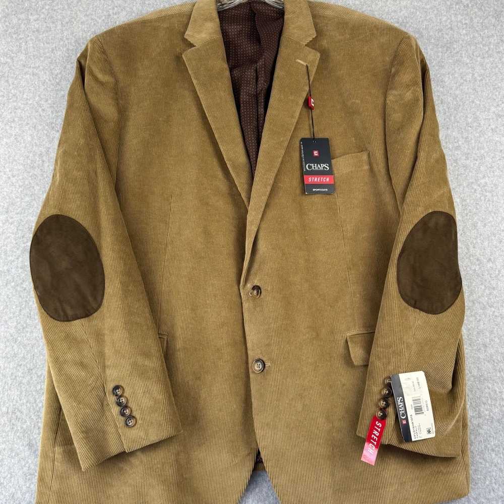 Chaps Mens 52R NWT Corduroy Blazer Elbow Patch Dark Academia Grandpacore Dadcore